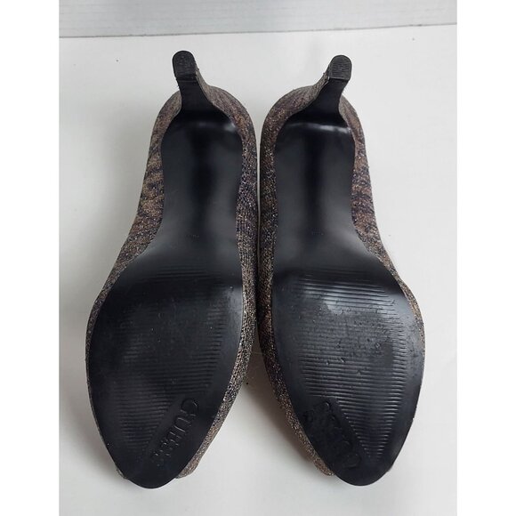 Guess Womens Glitter Peep Toe Metallic Animal Print Stiletto Heels Size 9M - Picture 6 of 13